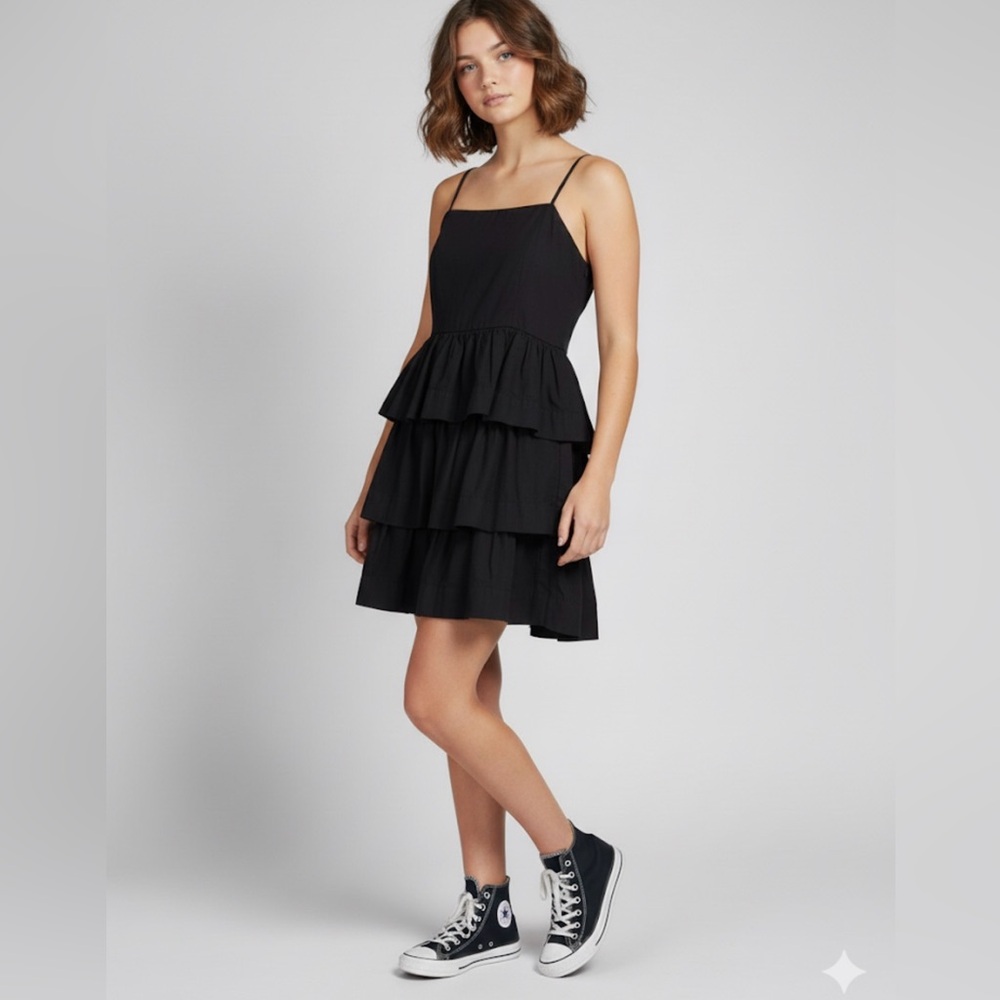 Forever 21 Black Tiered Mini Dress